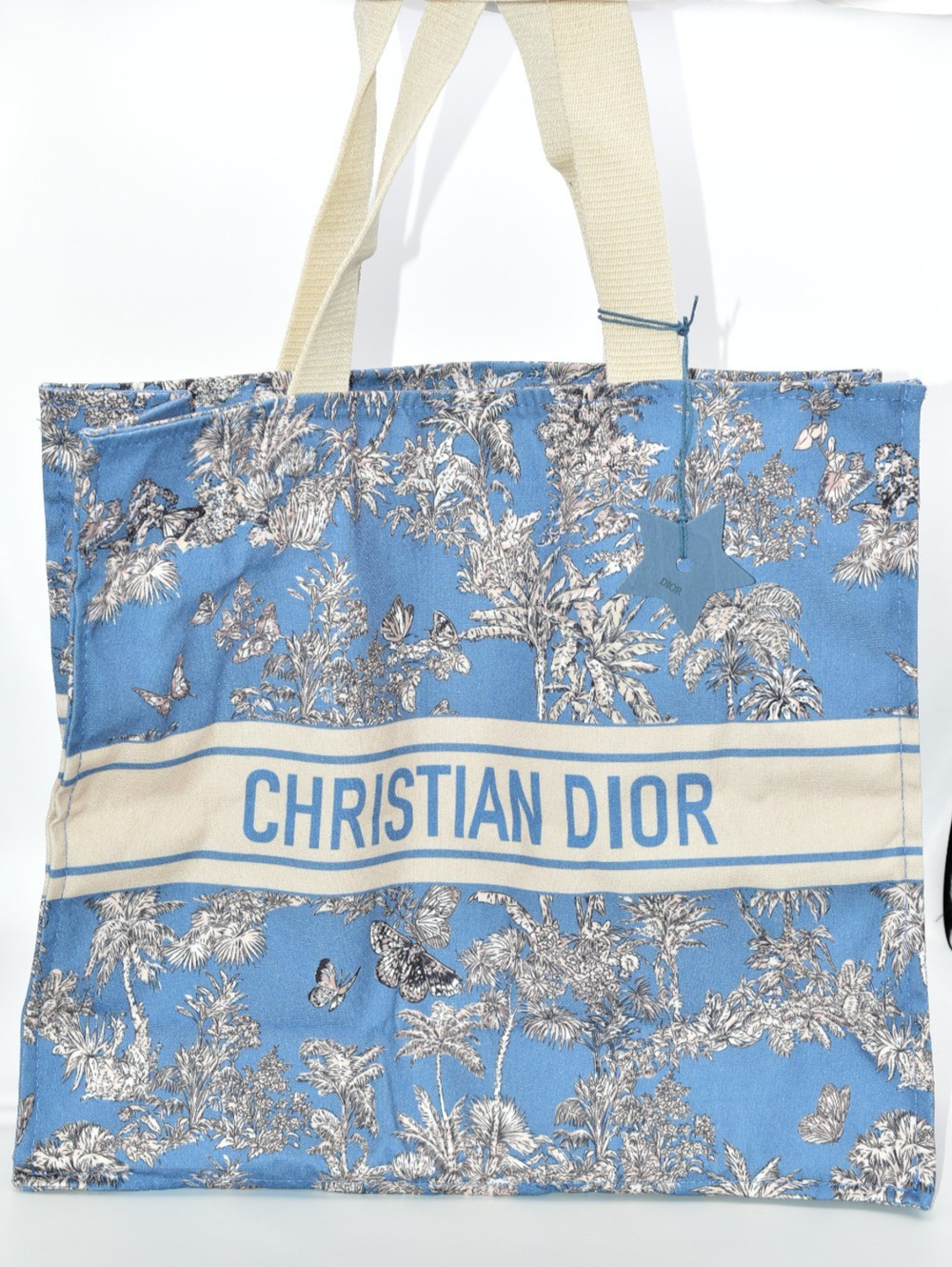 Dior Beauty Dioriviera Makeup Beach Tote Bag Large Blue Palm Tropical Travel GWP - Picture 2 of 12